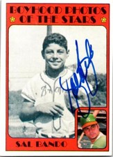 Sal Bando signed baseball card 1972 Topps #348 Boyhood Photos of the Stars