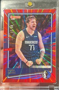 2020-21 Donruss Luka Doncic Red Laser Holo /99 Basketball Card #13