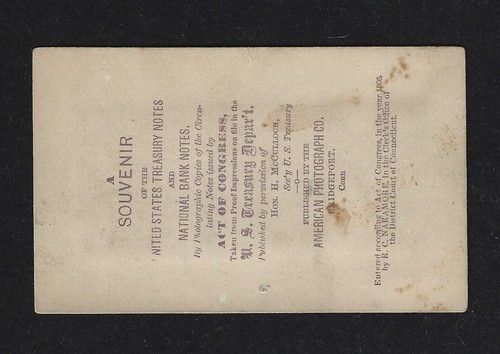 1866 Naramore PhotoCard, Anti-Counterfeiting, $5 1863, #1634 Swanton, VT Design! - Picture 2 of 6