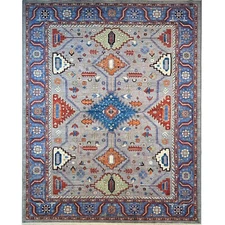 Handmade (9' x 12') Blue Turkish Oushak Veg Dye Organic Wool Area Rug