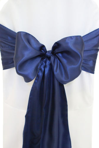 1 25 50 100 Satin Sashes Chair Cover Bow Sash WIDER FULLER BOWS Wedding Party - Picture 13 of 35