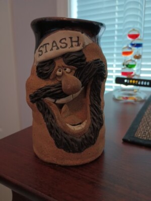 Rare Stash Ugly Face Stoneware Pottery Mug  Excellent Condition
