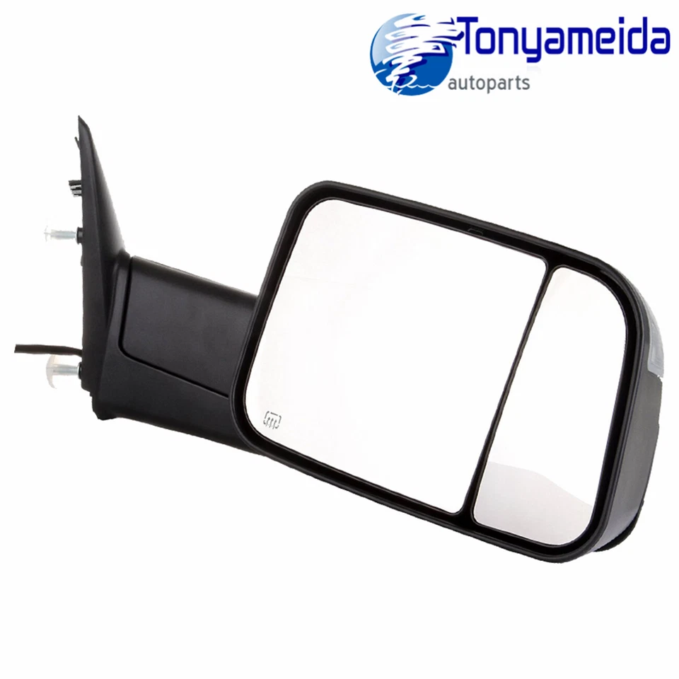 Nuevos espejos retrovisores eléctricos térmicos para remolque negros para camioneta Ram 1500 luz de señal 2009-2015 Foto 4 de 4