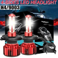 4-sides H4 9003 Super White 12000LM Kit LED Headlight Bulbs High Low Beam 6500K