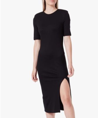 Just Cavalli Bodycon Kleid eng & tailliert, Stretch, Goldkragen Perlen UVP 699£