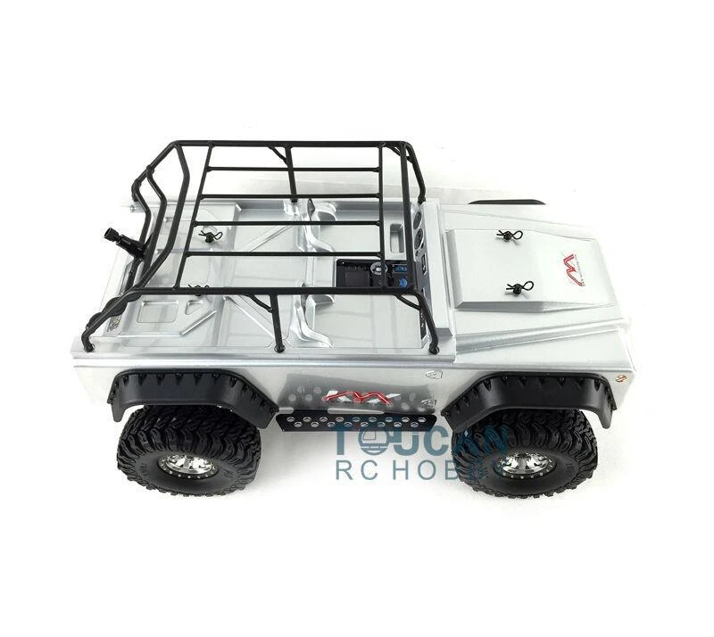 KYX 4*4 Full Metal Chassis Scale RC Rock Crawler CNC SCX10 Car Shell KIT Silver - Image 2 of 4