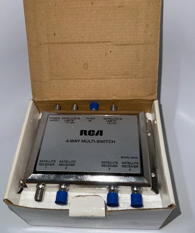 3X4 RCA MULTI-SWITCH LNB + POWER SUPPLY SW34 FTA SATELLITE SPLITTER DSS DBS DISH - Image 3 of 4