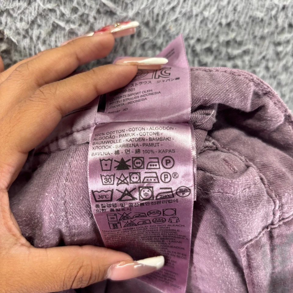 Levis Chino Pants Mens 34x32 Purple Cotton Slim Fit Back Pocket Flaps - Image 3 of 4