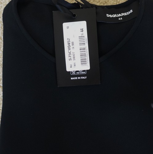 NWT DSQUARED2 Black Bodycon Short Cocktail Dress Made in Italy Sz 44EU 8US - Picture 12 of 12