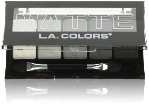 L.A. COLORS 5 Color Matte Eyeshadow Palette, Black Lace CEM475
