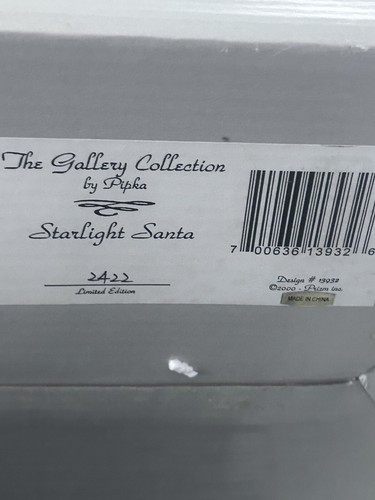 Figura de Papá Noel Pipka Starlight #13932 LE #2422 colección de galería con certificado de autenticidad y caja - Imagen 11 de 14