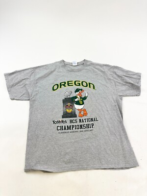 Oregon Ducks Shirt Mens XL Gray BCS National Championship Gildan NCAA Football