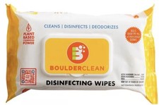 6 Packages Boulder Clean Disinfecting Wipes, Fresh Lemon 72 Count each pouch