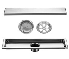 24” Invisible Linear Shower Drain 600mm Tile Insert 304 Stainless Steel Bathroom