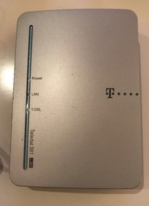 Teledat 301 Router Internet W-lan Telekom Silber Netzteil