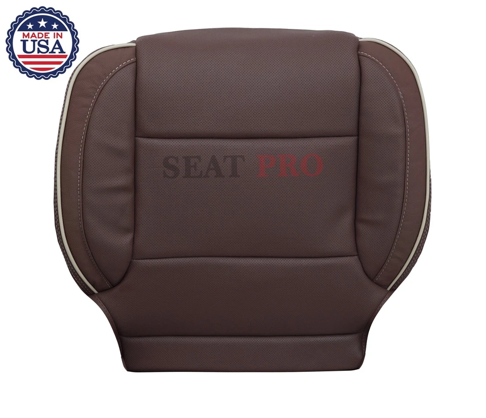 Cubierta de asiento de cuero sintético inferior delantera marrón Chevy Silverado High Country 2014-2019 Foto 4 de 4