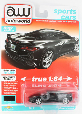 Auto World 1:64 A.S.S NEU Chevy Corvette C8 Chevrolet 2020 Black Sports Cars