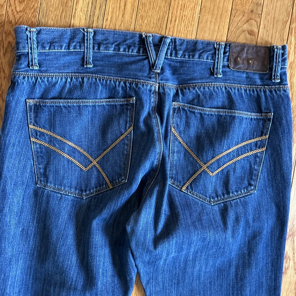 Jeans William Rast para Hombres 38x32 (38x31) Pierna Cónica Azul Denim Botón Mosca Foto 4 de 4