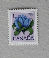 Canada 1 cent stamp 1977 - 1982  MNH sc # 705 Bottle Gentian  Floral Definitives