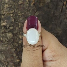 Natural Moonstone Gemstone 925 Sterling Silver Women Jewelry Gift For Her Ring