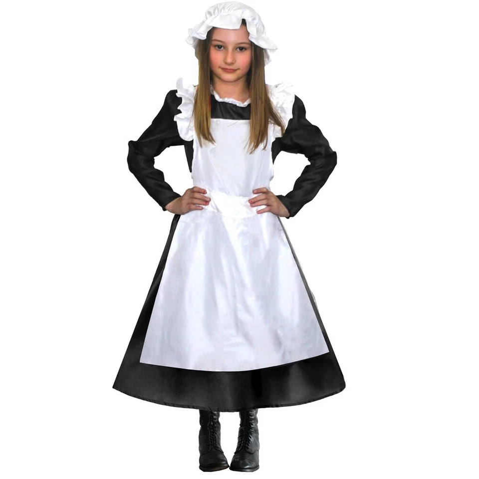 Child Victorian Maid Poor Girls Book Day Week Fancy Dress Costume Kids 5-12 lot - Image 3 of 4