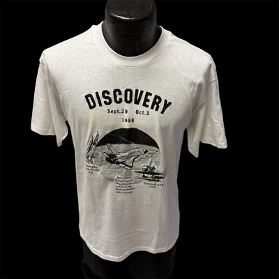 Vtg 80s Stedman USA Discovery 1988 SPACE CENTER Astronauts Shuttle 50/50 T Shirt