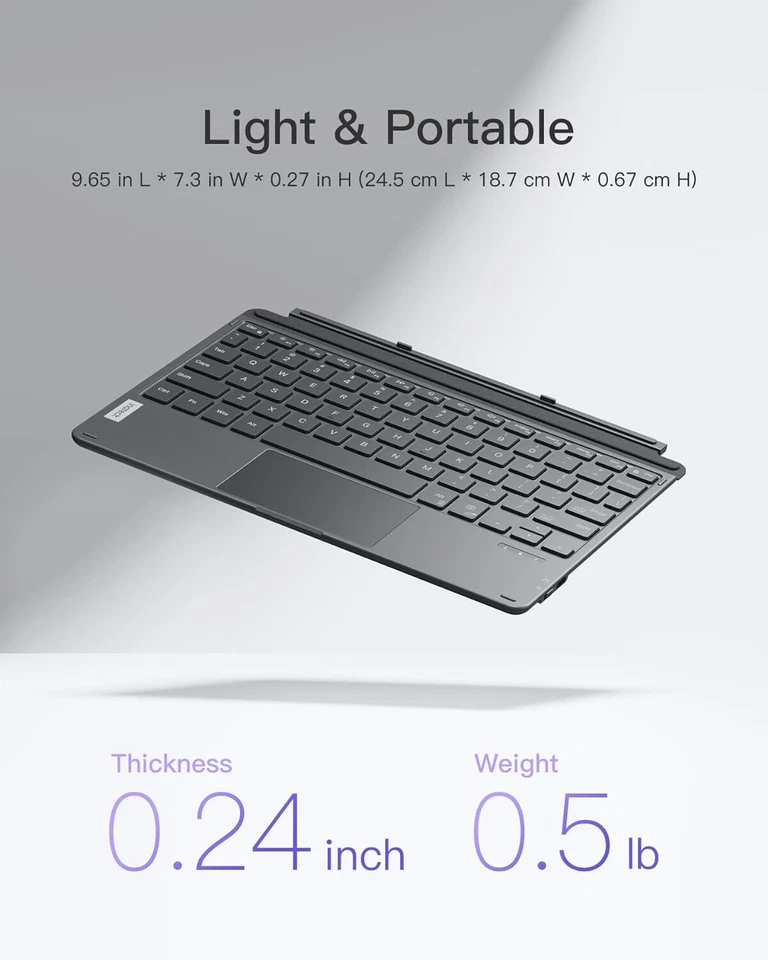 Inateck Microsoft Surface Go Type cover Keyboard Surface Go 4/3/2/1 Gen Trackpad - Image 4 of 4