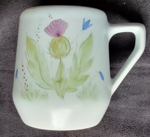 Buchan Portobello Scotland 3.75 in. Mug Thistle Ware Stoneware Hand Painted