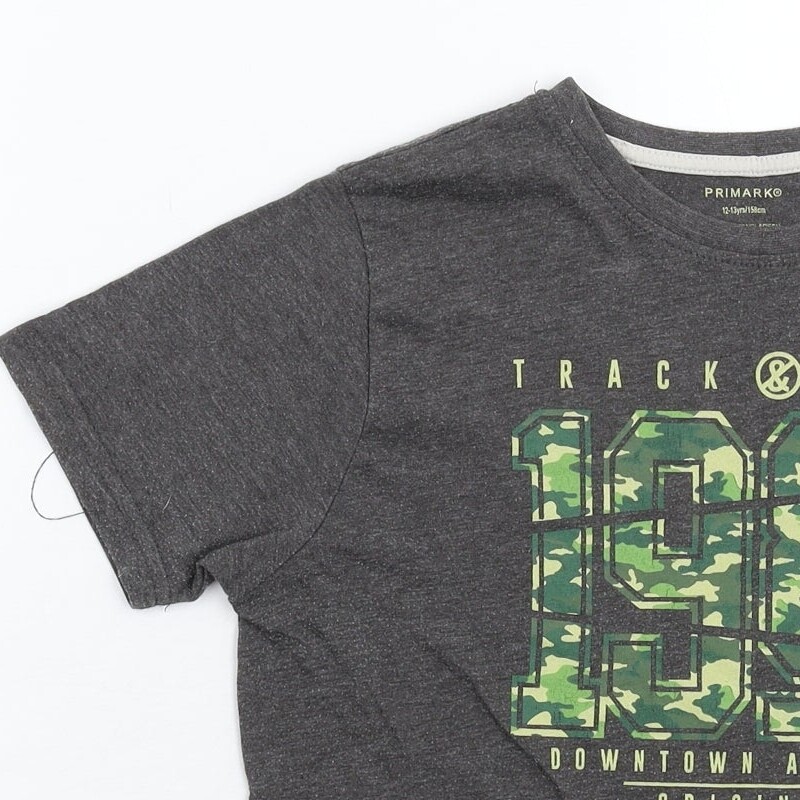 Primark Boys Grey Cotton blend T-Shirt Size 12-13 Years image 3