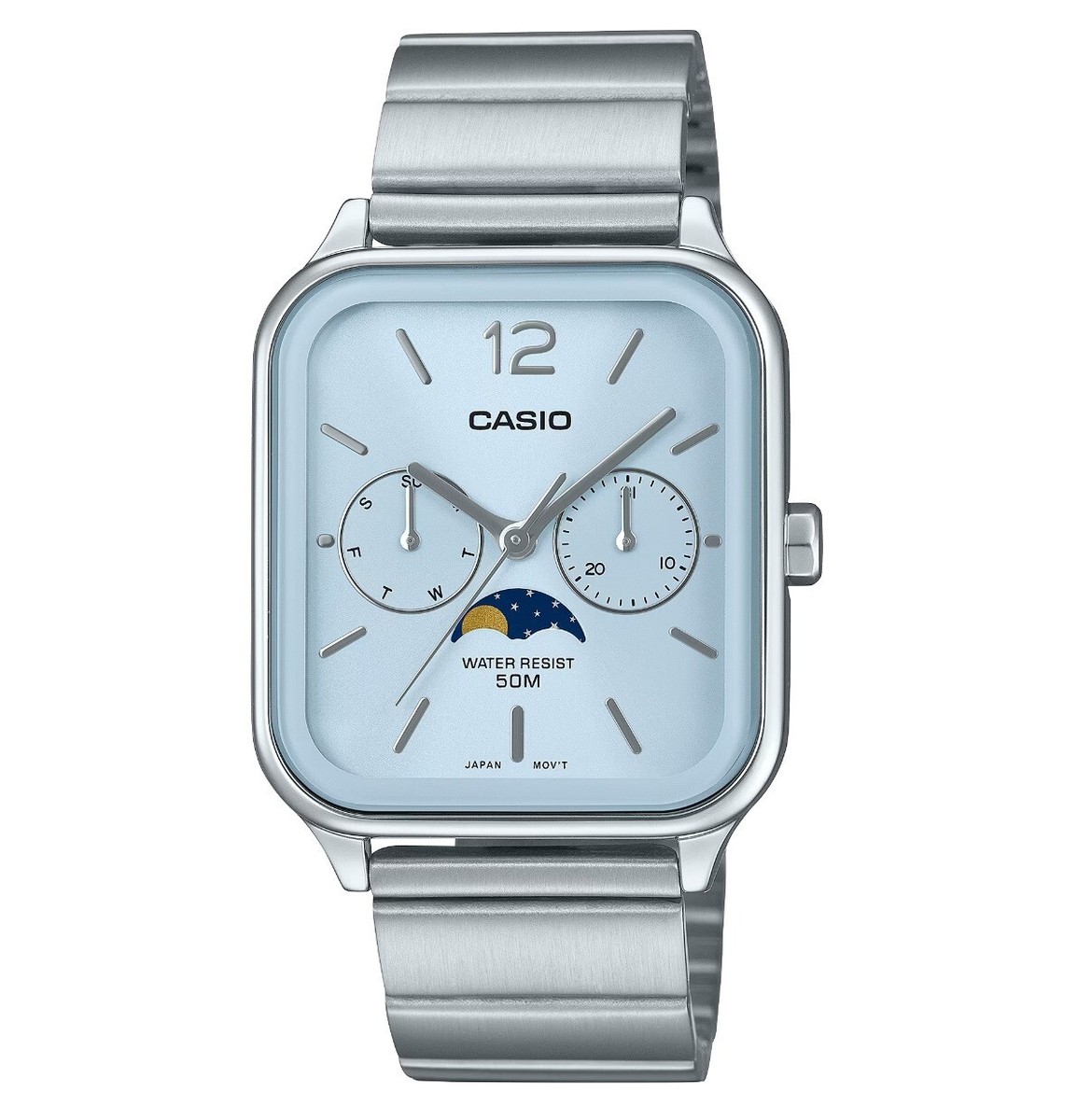 Casio MTP-M305D-2A Light Blue Analog Moon Phase Classic Casio MTP-M305D-2A Light Blue Analog Moon Phase Classic