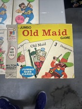 Vintage 1968 Old Maid Jumbo Card Game Milton Bradley 4875, Missing Instructions