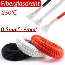 Hitzebeständig Kabel 250  Fiberglasdraht 0.3...