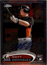 2012 Topps Chrome Rookie Autographs #159 Matt Dominguez Auto - BB
