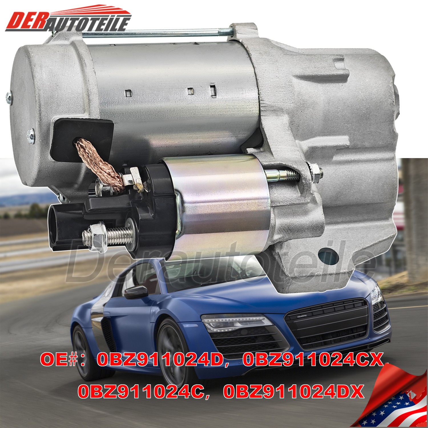 0BZ911024D Starter Motor For Audi R8 Lamborghini Huracan EVO LP580 LP600 LP600