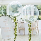 3 x Clear Foliage Filled Orb Balloons 16 Foliage Tails 50cm Greenery Tail
