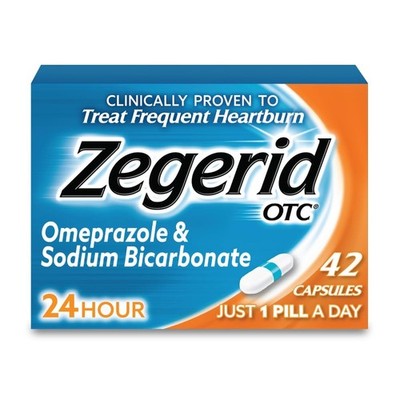 Zegerid OTC, Omeprazole 20mg and Sodium Bicarbonate, 42 Count (Pack of 1)