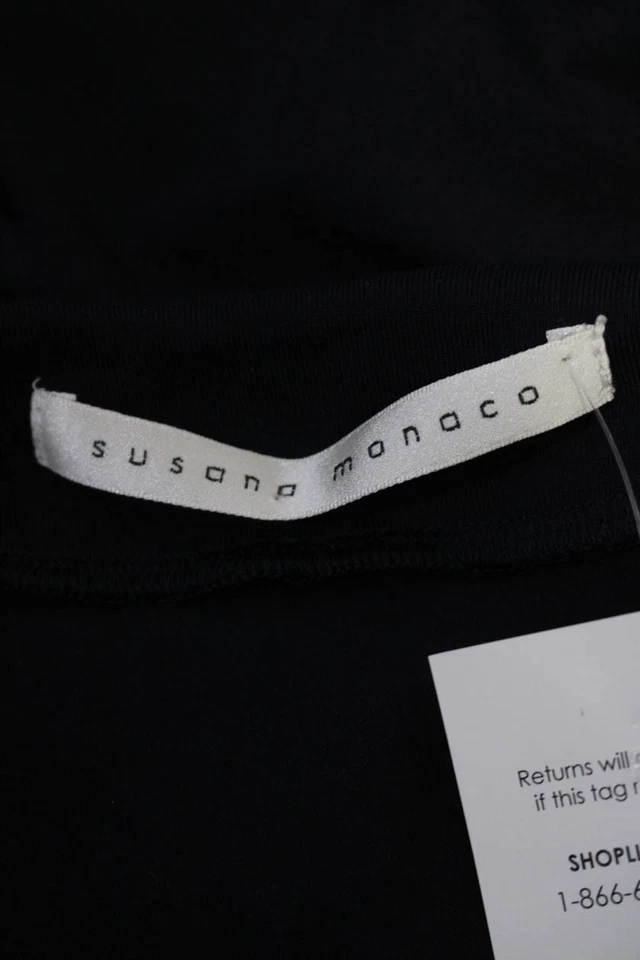 Женское мини-платье Susana Monaco темно-синее с глубоким декольте крестиком без рукавов размер XS - Изображение 4 из 4