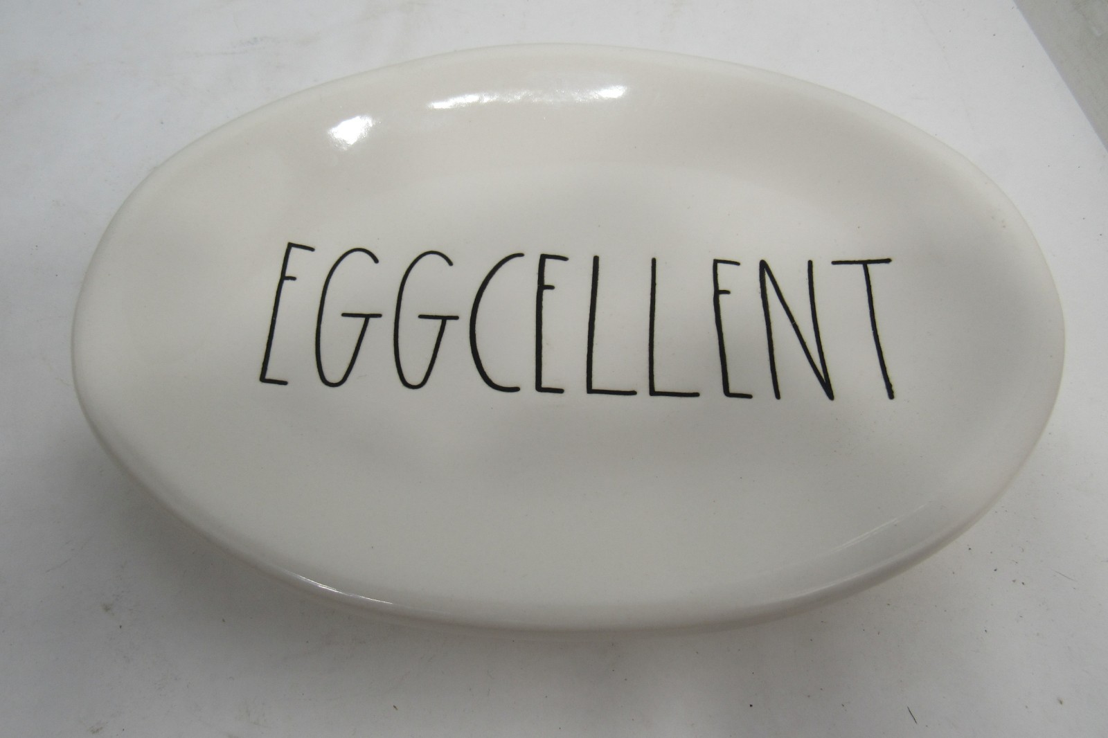 Rae Dunn By Magenta - Eggcellent - White Oval Snack Plate- Great Condition!