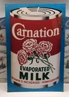 CARNATION EVAPORATED MILK  Tin Metal Tacker Sign Vintage