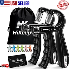 2 Hand Grip Strengthener Power Trainer Gripper Strength Adjustable Gym Exerciser