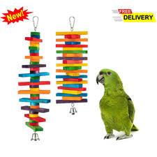 2PCS Bird Toys Natural Wooden Chewing Blocks for Parrots Conure Parakeet Macaw