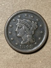 1848 Braided Hair Large Cent - As Shown! (#2004)