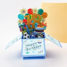 Happy 18th Birthday Surprise Box - Pop Up Birthday GreetingCard with Envelope