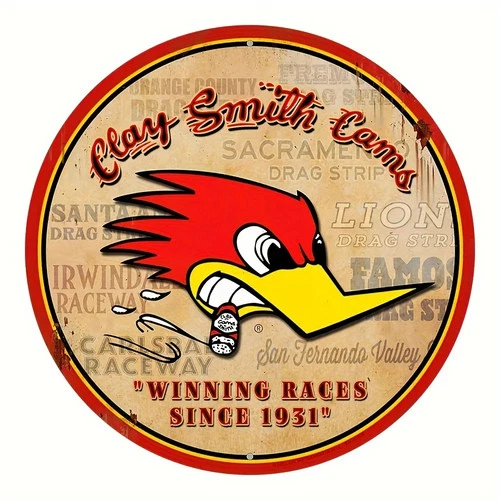 Clay Smith Racing Vintage Aluminum Tin Metal Signs Home Décor 8x8 Wall Hanging