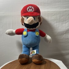 Super Mario Bros Mario Plush Stuffed Toy 16 Blue Overalls Red