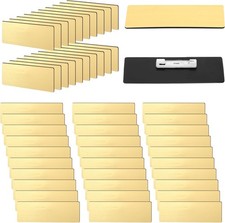 50 Pcs Name Tag Badge Blanks 1 x 3 Brushed 1 x 3 inches / 2.5 x 7.6 cm, Gold