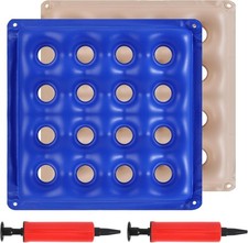 2-Pack Inflatable Seat Cushions, Pressure Relief Waffle Large, Blue and Cream
