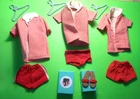 Vintage Barbie KEN ORIG OUTFIT #750 LOT BEACH JACKETS 3 DIFFERENT TRUNKS SANDALS