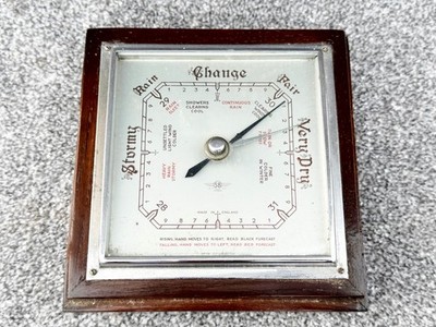 VINTAGE SB BRITISH INSTRUMENT BAROMETER WANDHALTERUNG WETTERVORHERSAGE
