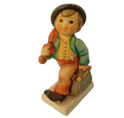 Goebel Hummel Style Boy Figurine W Germany Umbrella Bag VTG 6'' Ceramic